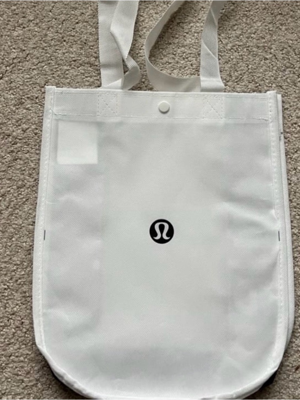 lululemon athletica White Shoulder Tote with Black Logo